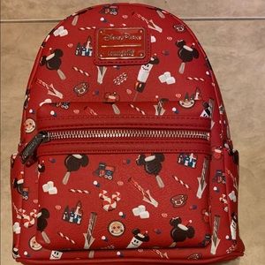 Disney Loungefly Christmas Holiday Snacks Mini Backpack w/ crown NEW w/ Tag